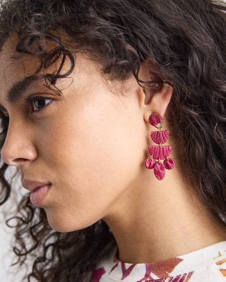 Earrings with Raffia Pendants