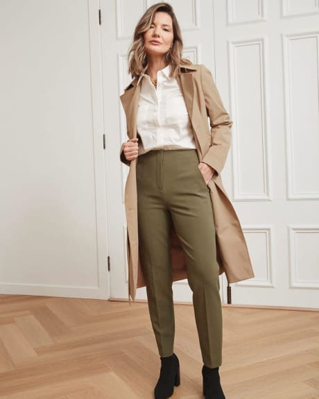 Twill High-Waisted Ankle Pants - 28"