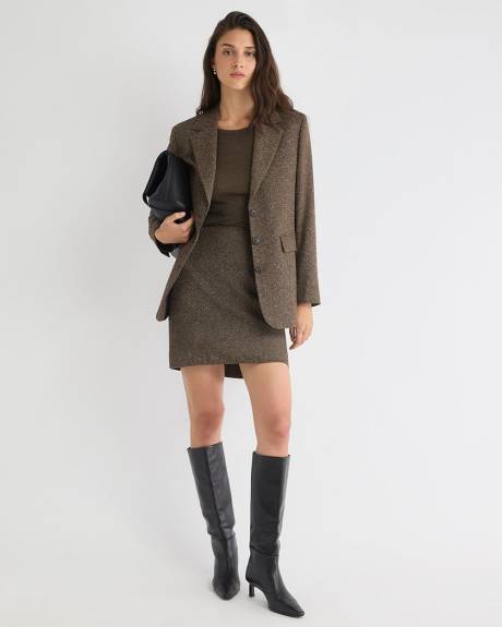 Relaxed-Fit Three-Button Herringbone Blazer