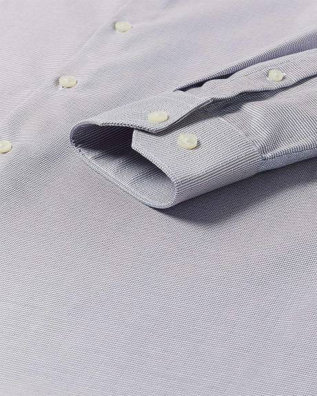 Chemise Habill&eacute;e &agrave; Coupe &Eacute;troite en Dobby &agrave; Deux Tons