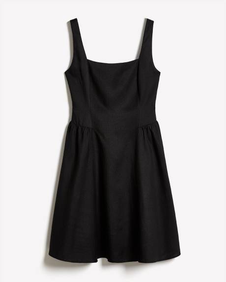 Sleeveless Mini Dress with Square Neckline