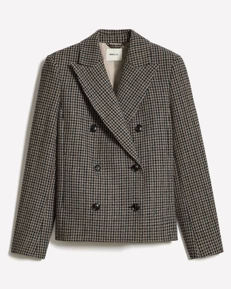 Veston Pied-de-Poule à Boutonnage Double