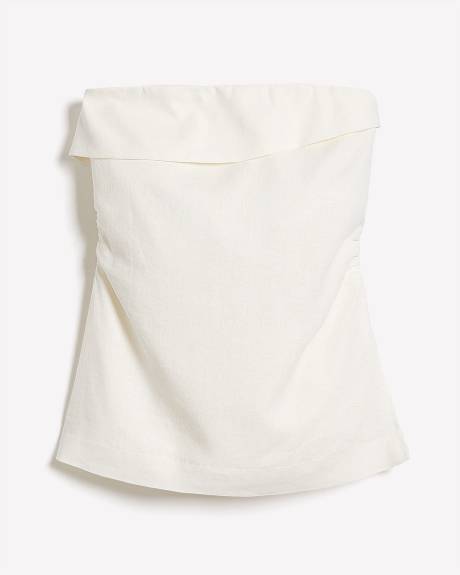 Haut Tube en Mélange de Lin à Col Droit