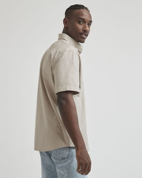 Regular Fit Cotton Slub Short Sleeve Shirt