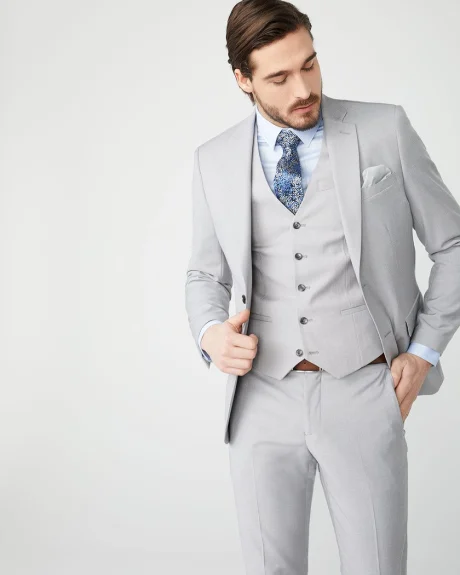 Essential stretch light heather grey suit vest
