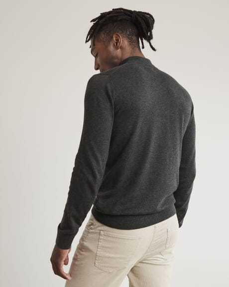 Solid Long-Sleeve Mock-Neck Sweater