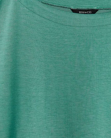 3/4 Sleeve Scuba T-Shirt with Drawstring