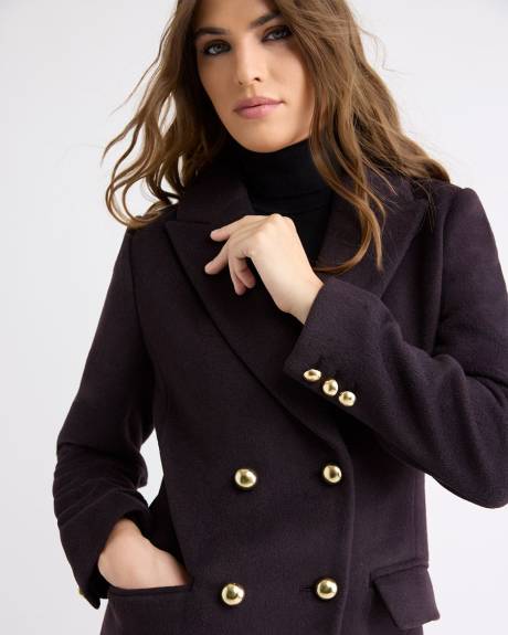 Wool-Blend Long Double-Breasted Coat