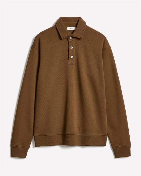 Fleece Long-Sleeve Polo