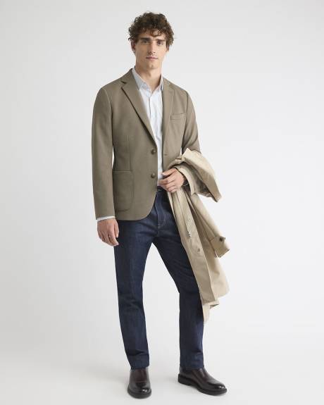Slim-Fit Textured Knit Blazer