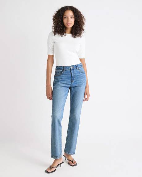 Straight Slim-Leg High-Rise Jeans