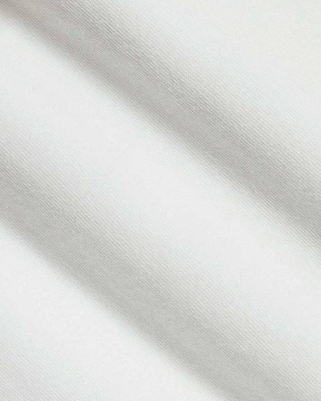 Haut &agrave; Manches Courtes et Col Rond avec Boutons &agrave; l'&Eacute;paule