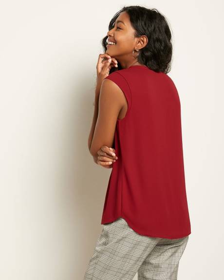 Solid Cap Sleeve Blouse