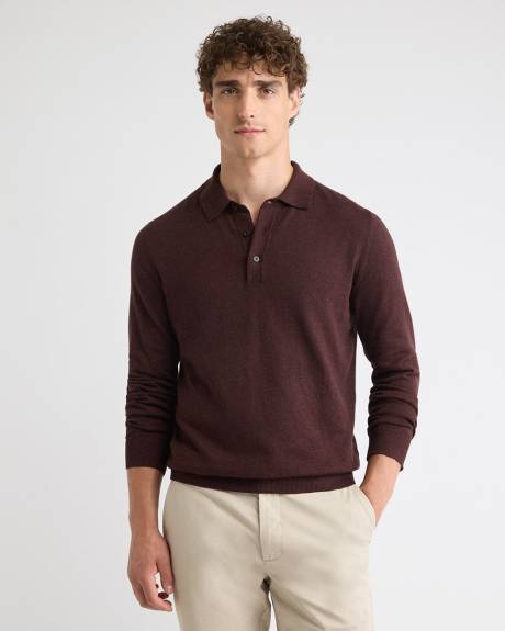 Long-Sleeve Polo Sweater