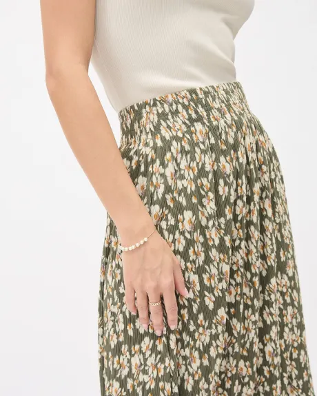 High-Waisted Flare Midi Skirt