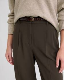 Leather Belt with Crocodile-Skin Pattern