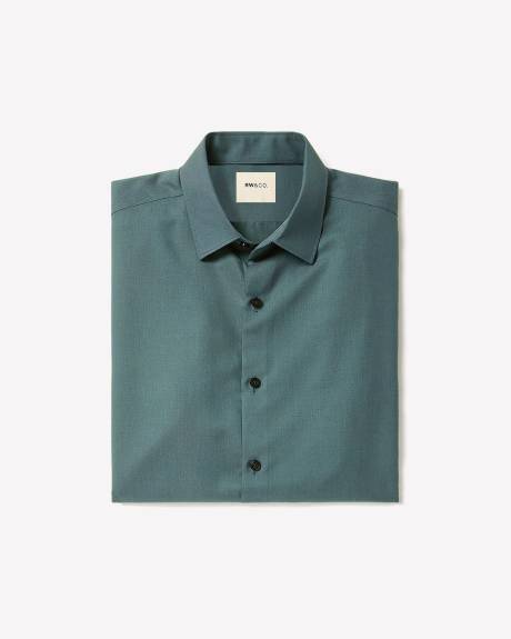 Slim-Fit Solid Cotton Modal Dress Shirt