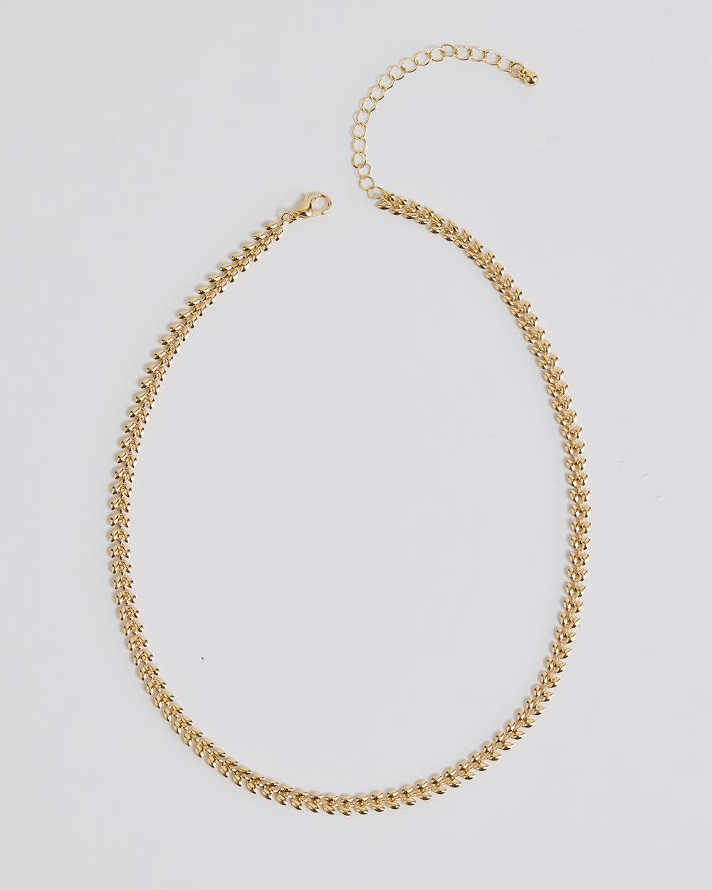 Golden Leaf Link Necklace