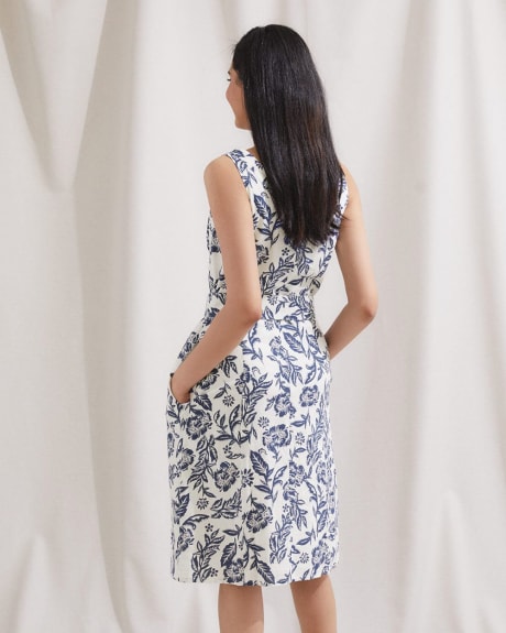 Linen Sleeveless Dress with Removable Sash