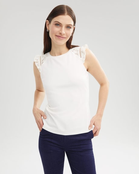 Fitted Cami with Laced Frill Shoulders