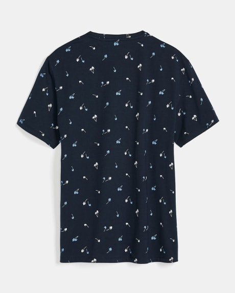 Crew-Neck T-Shirt with All-Over Print