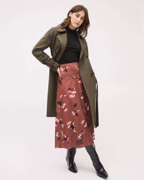 Elbow-Sleeve Mock-Neck Fitted Ribbed Tee