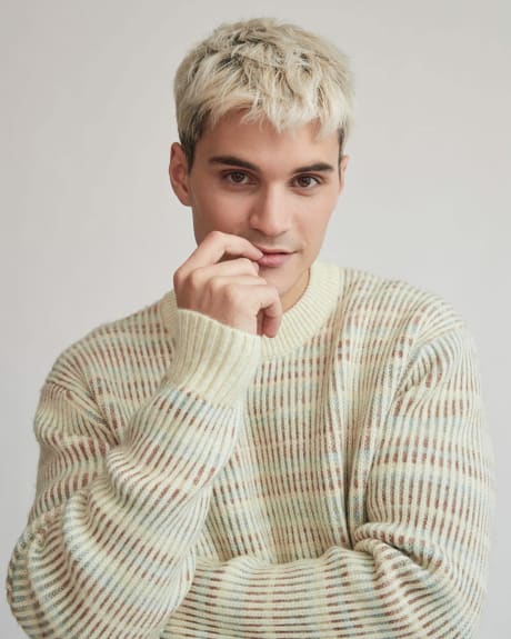 Gender-Neutral Gradient Crew-Neck Sweater