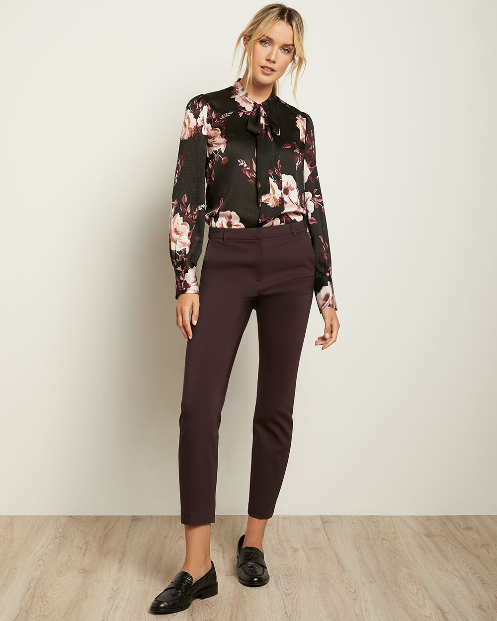 Silky Button-Down Blouse with Neck Tie | RW&CO.