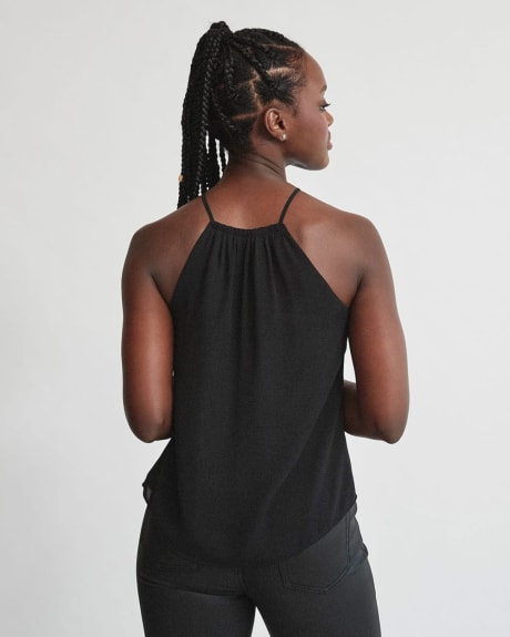 Crepe Halter Cami with Front Stitch and Shirring