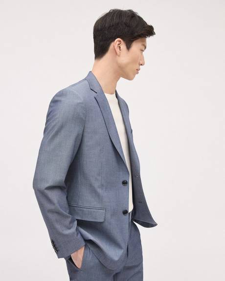 Tailored-Fit Denim-Like Suit Blazer