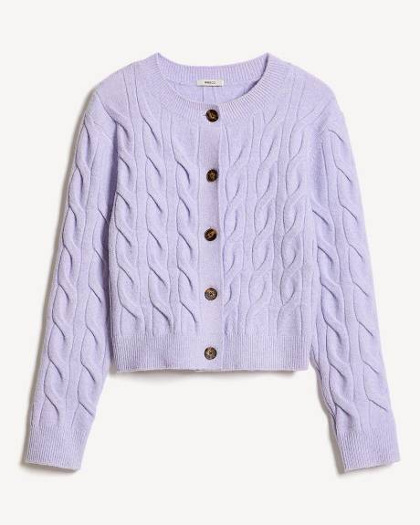 Long-Sleeve Cable-Stitch Cardigan