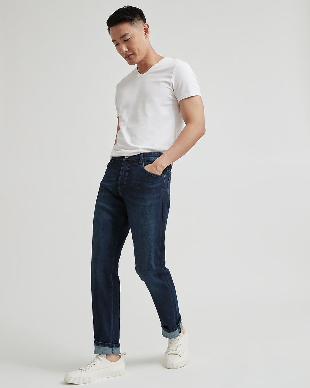 Slim Leg Medium Wash Denim Jeans - 32''