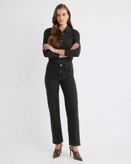 Polo Ajusté à Manches Longues