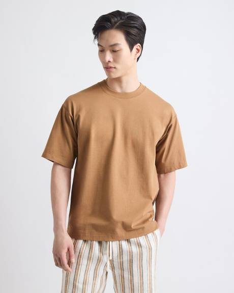 T-Shirt Ample à Manches Courtes et Col Rond