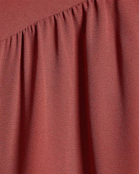 Silky Crepe Long-Sleeve Buttoned-Down Blouse