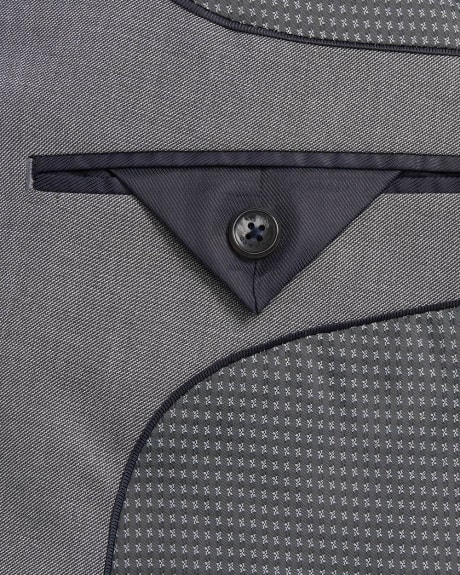Veston de complet Essentiel Coupe étroite en tissu extensible gris pâle - Court