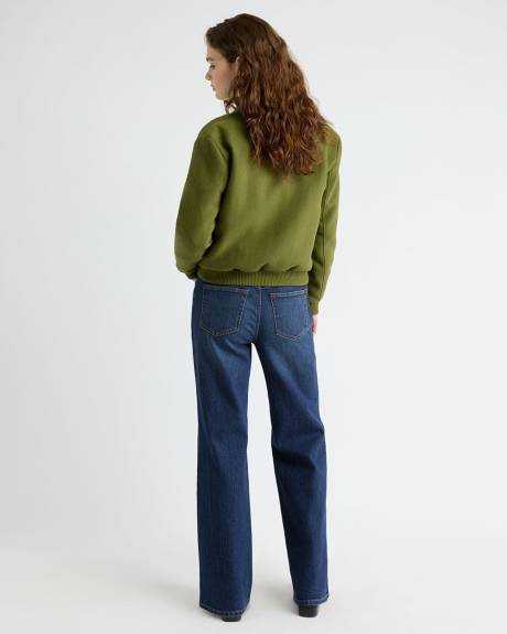 Wool-Blend Zip-Up Bomber Jacket