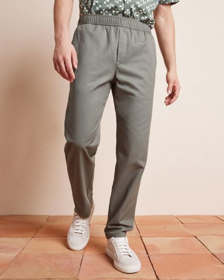 Pantalon Extensible à Taille Élastique avec Cordon de Serrage