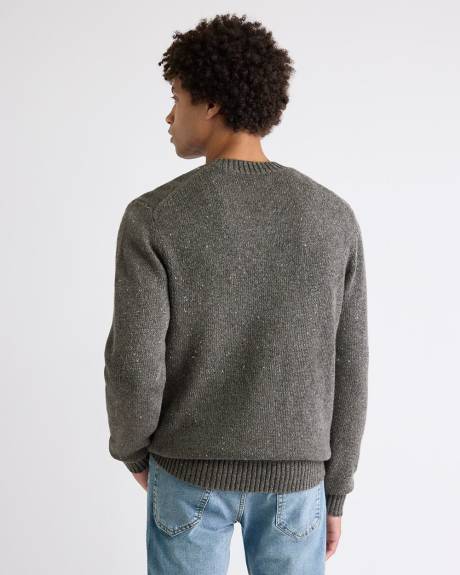 Long-Sleeve Crew-Neck Sweater with Neps