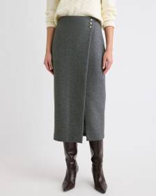 Melton Pencil Midi Skirt