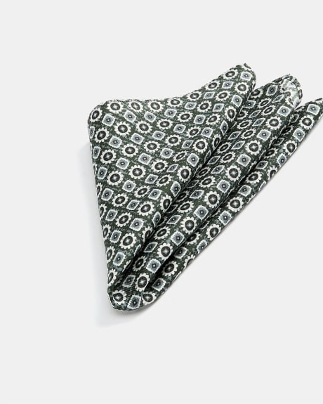 Dark Green Handkerchief with Micro Pattern