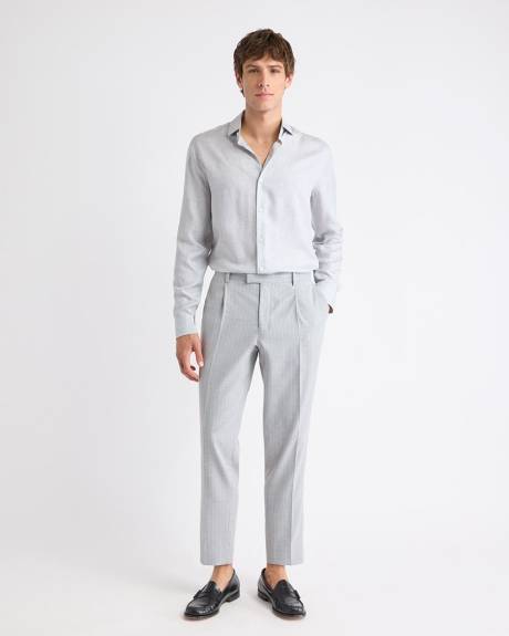 Chemise Habillée en Lyocell Chiné à Coupe Ajustée