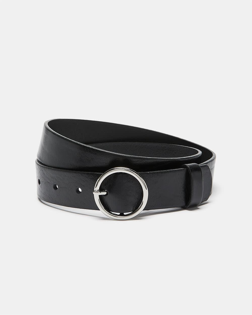 Leather Belt with Round Buckle RW&CO.