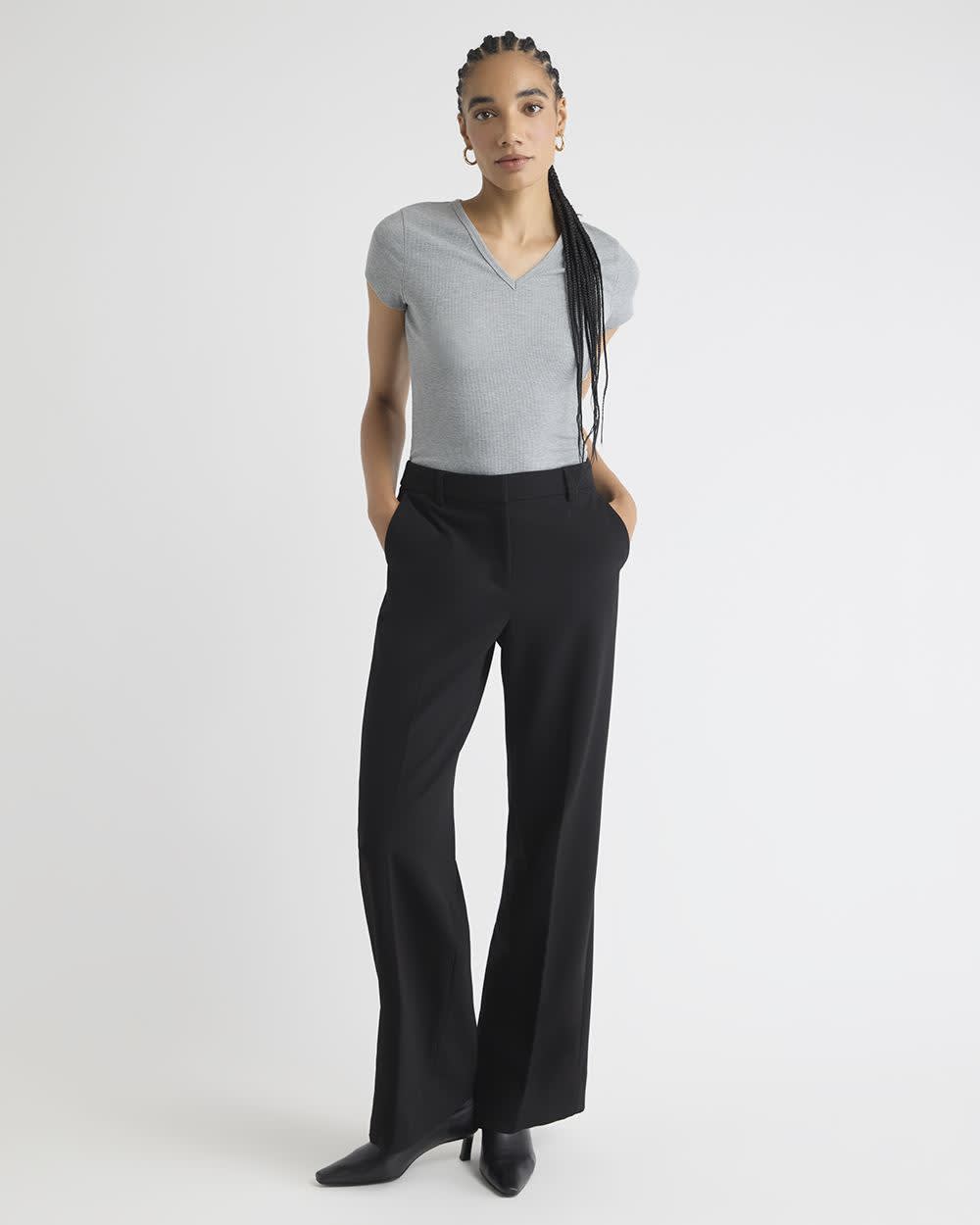 Mid-Rise Wide-Leg Heavy Twill Pant