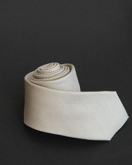 Cravate Régulière Beige Texturée