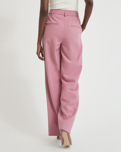 Dusty Pink High-Waist Wide Leg Pant with Pleats - 33"