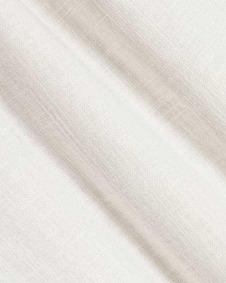 Blouse en M&eacute;lange de Lin &agrave; Manches Courtes et Col Chemisier