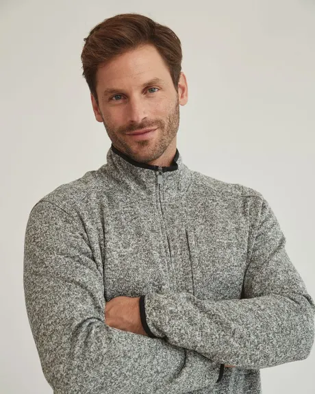 Activewear Mock-Neck Zipped Sweater
