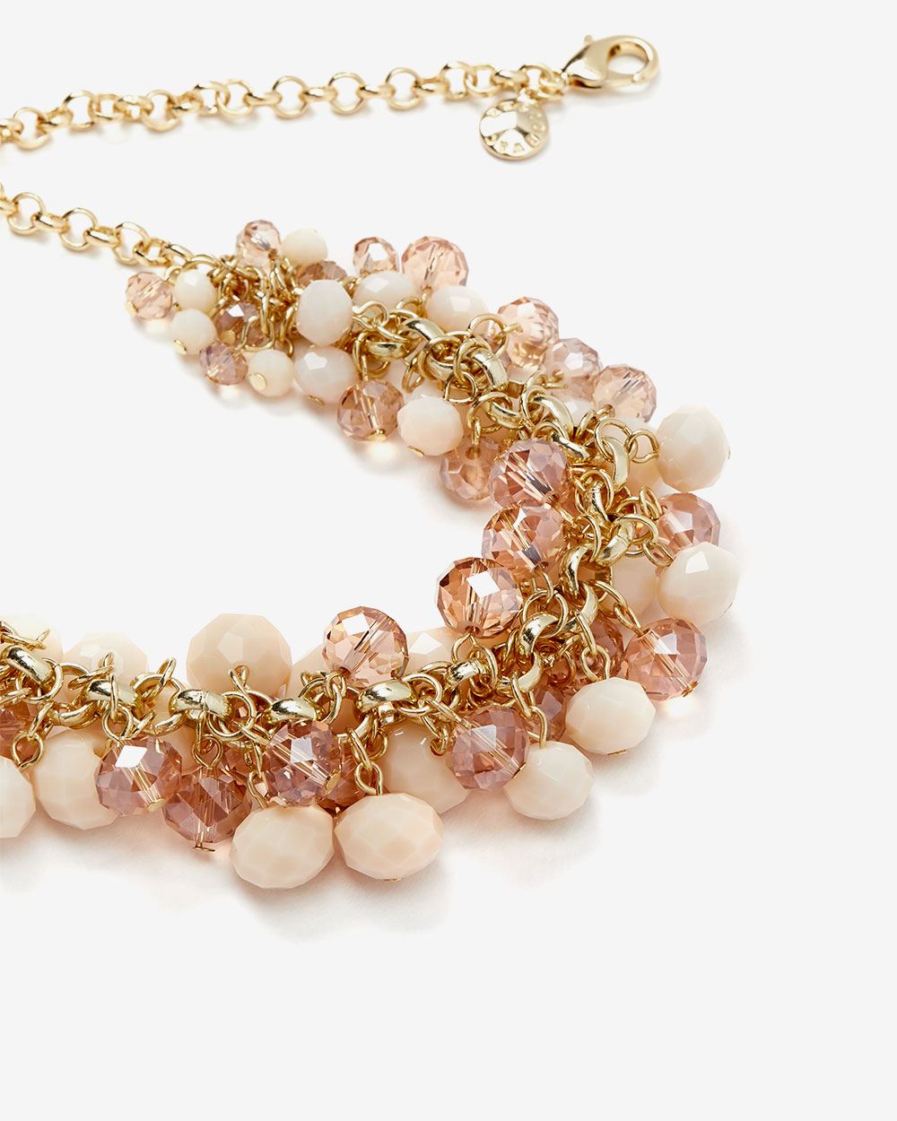 Light pink Glass cluster statement necklace