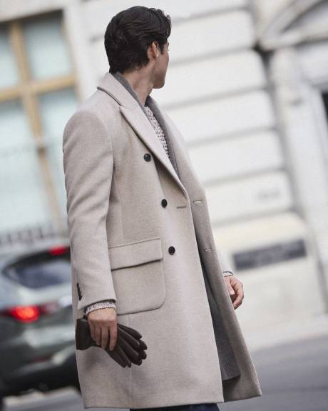 Classic Wool-Blend Coat with Tailored Collar